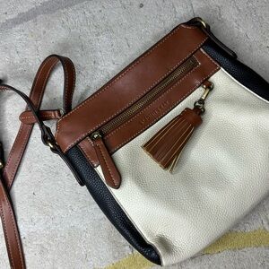 St. John's Bay Brown and Cream Crossbody Bag